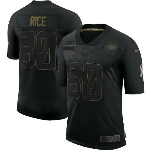 Black Nike Jerry Rice 49ers limited jersey with number 80 and RICE on the back