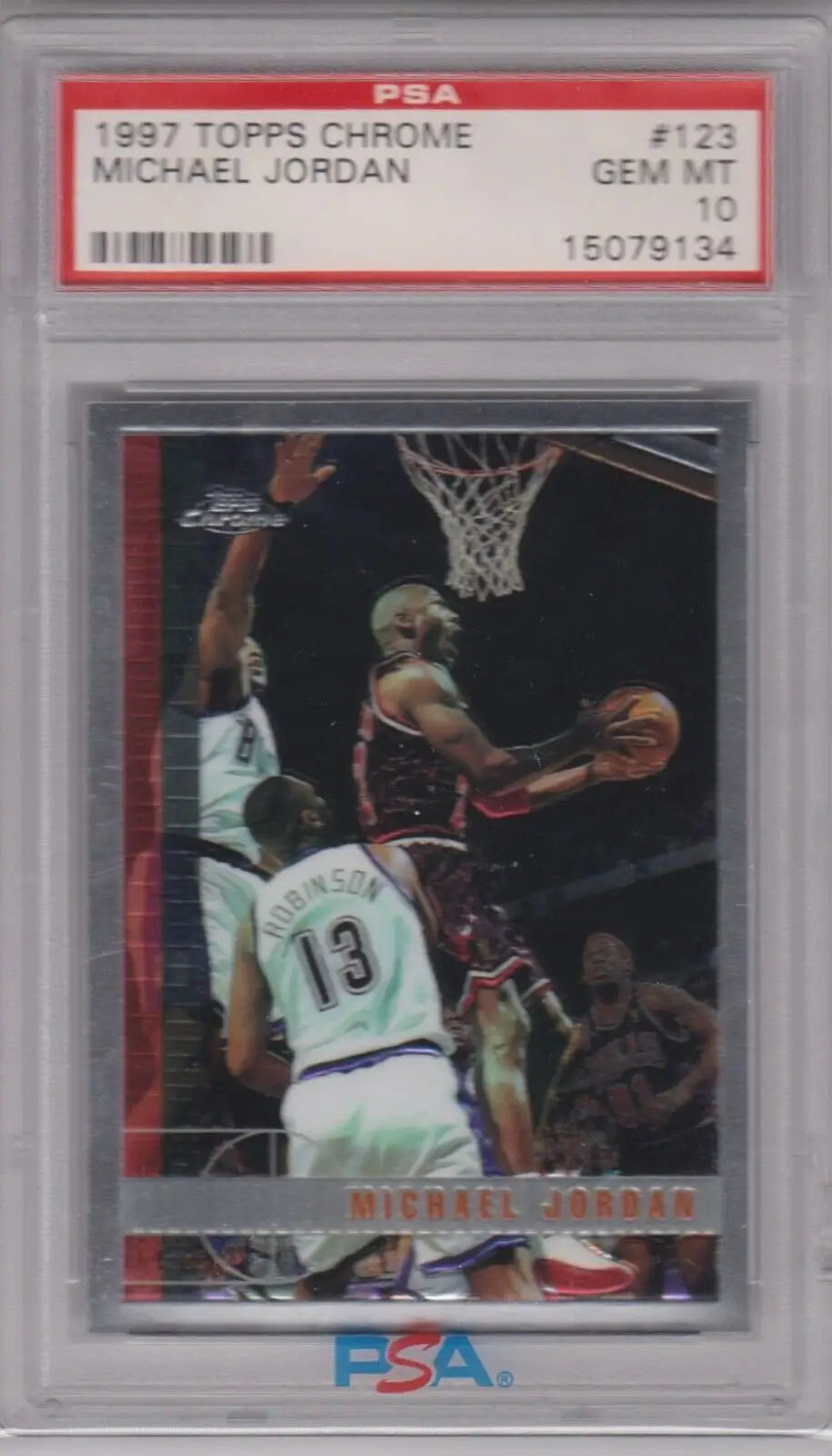 Graded Michael Jordan 1997 Topps Chrome basketball card from Columbia Hobby eBay store