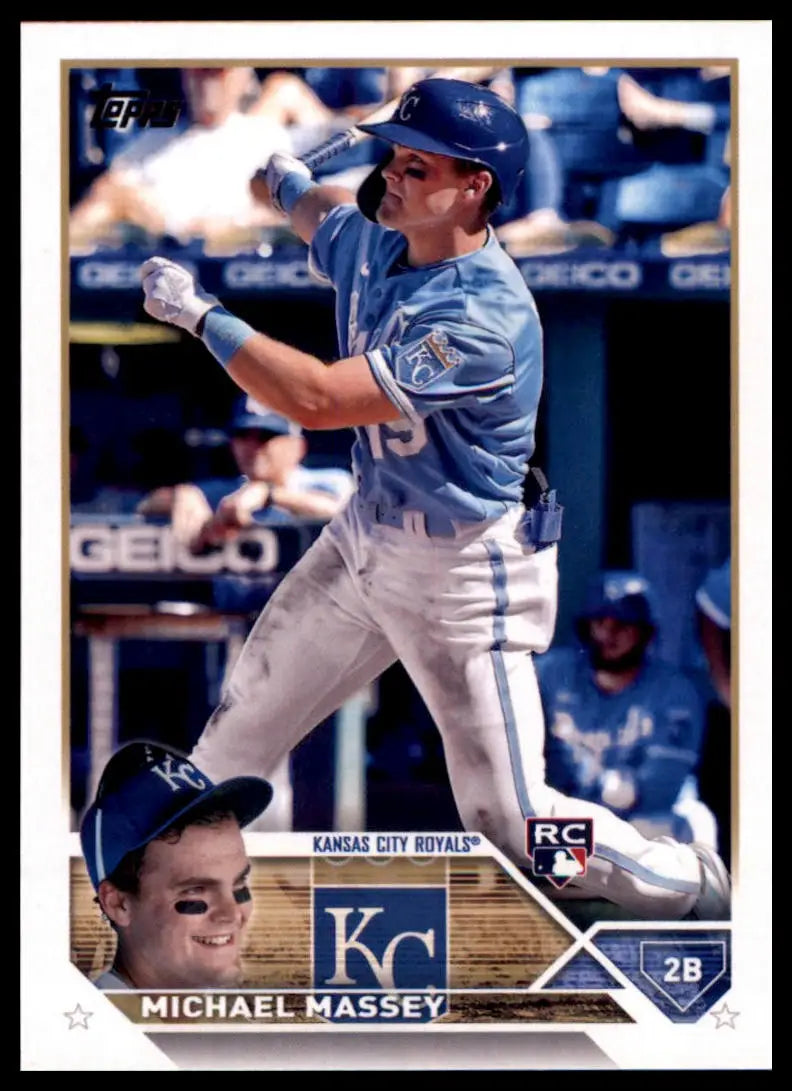 Michael Massey baseball card from 2023 Topps Rookie set for Kansas City Royals