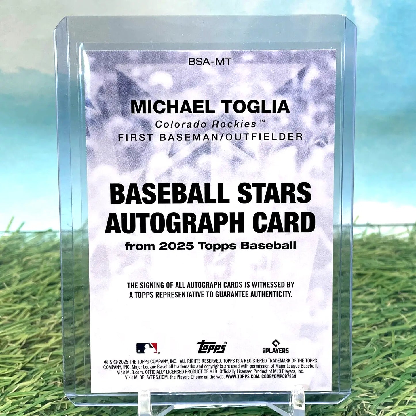 Michael Toglia baseball card from 2025 Topps Series 1 Baseball Stars Autograph Auto