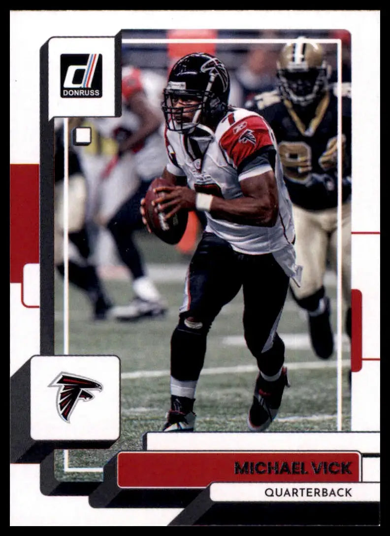 Michael Vick football card from 2022 Donruss series, Atlanta Falcons collectible