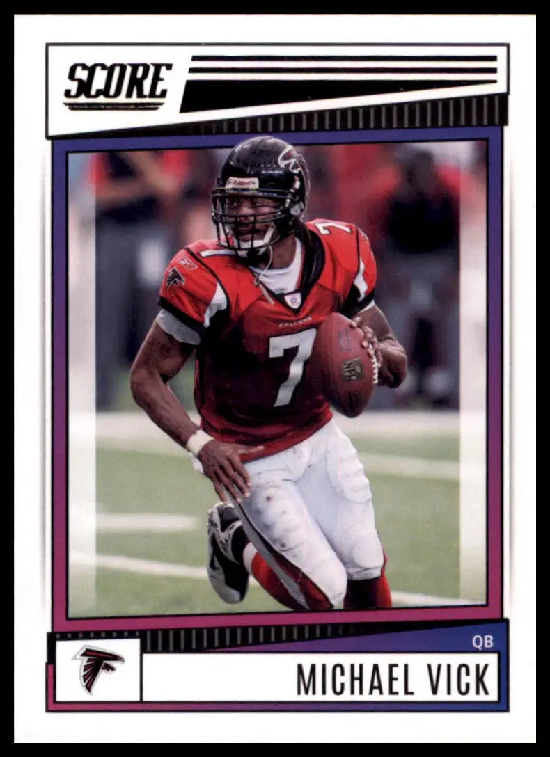 Michael Vick football card from 2022 Score Atlanta Falcons series