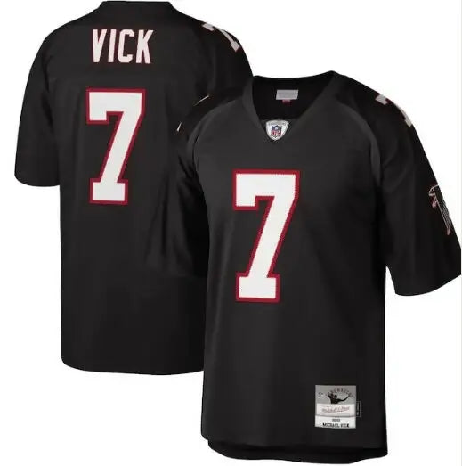 Black Michael Vick Atlanta Falcons football jersey replica for big and tall fans