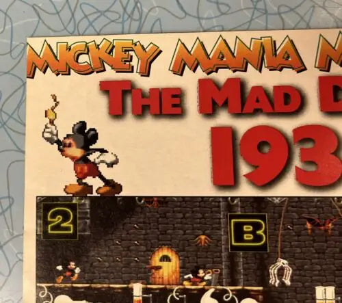 Mickey Mania game cover for Mickey Mouse Sony Game Poster featuring trading cards design