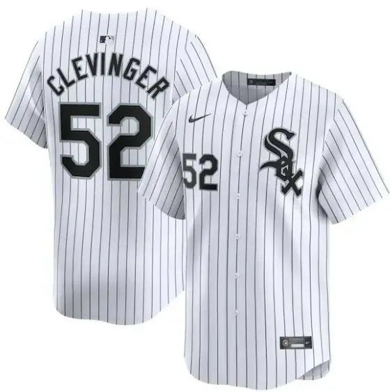White pinstripe Mike Clevinger Chicago White Sox Nike home limited player jersey