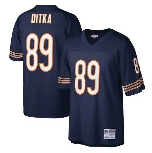 Dark blue Mike Ditka Chicago Bears jersey with 89 on front and back, legacy replica