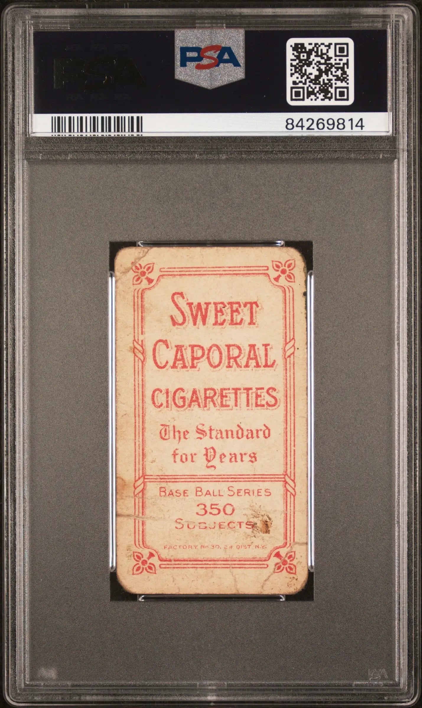 PSA-graded Mike Donlin 1909-11 T206 Sweet Caporal Cigarettes trading card in holder