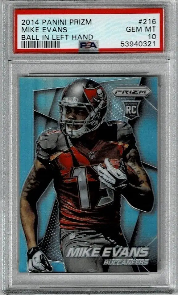 Graded Mike Evans 2014 Panini Prizm Silver Rookie Card PSA 10 for collectors