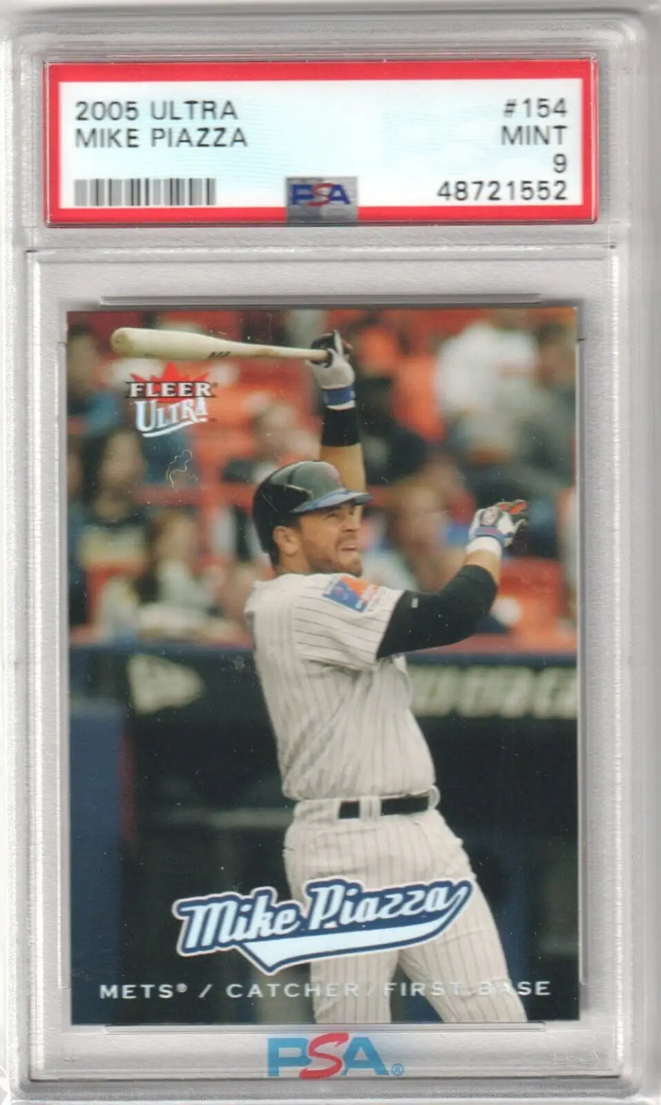 Graded Mike Piazza baseball card from Columbia Hobby ebay store, PSA 9 MINT, Mets edition