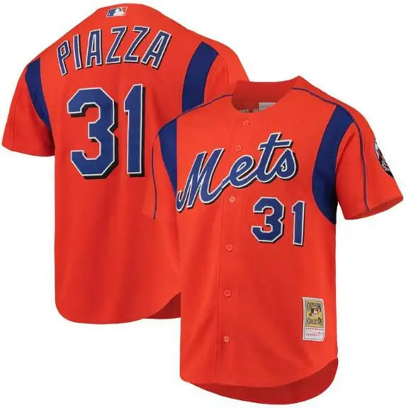 Orange Mike Piazza New York Mets Cooperstown Collection batting practice jersey