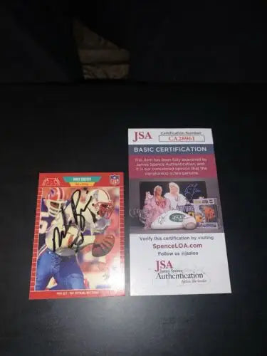 Autographed Mike Rozier Houston Oilers Pro Set football card with JSA certification