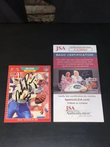 Autographed Mike Rozier Houston Oilers Pro Set football card with certification