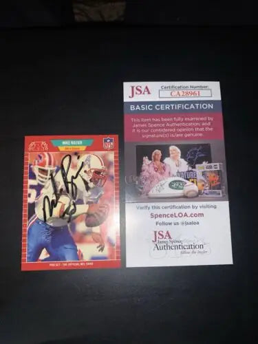 Autographed Mike Rozier Houston Oilers Pro Set football card with JSA certification