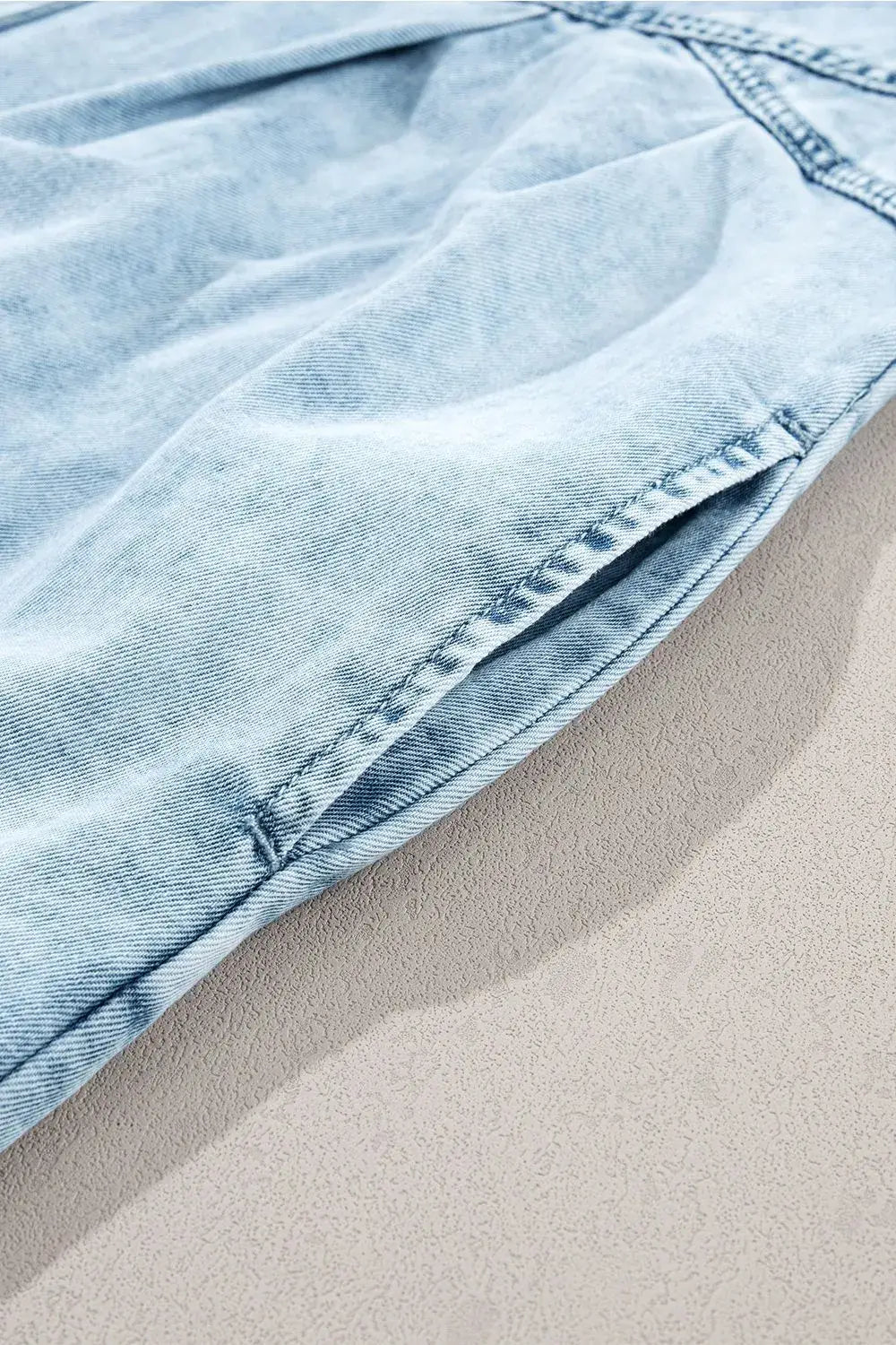 Mineral Wash Ruffle Sleeve Denim Dress - dress