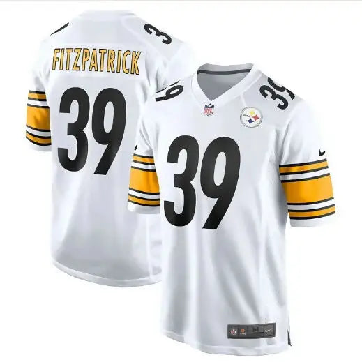 White Pittsburgh Steelers Nike Game jersey with FITZPATRICK and 39 on front and back