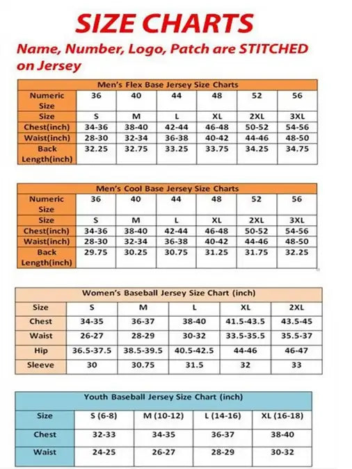 Baseball jersey size chart for Minnesota Twins Stitches Team Raglan Sleeve Jersey Navy