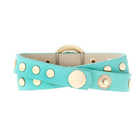 Mint Round Studded Wrap Watch - Watches