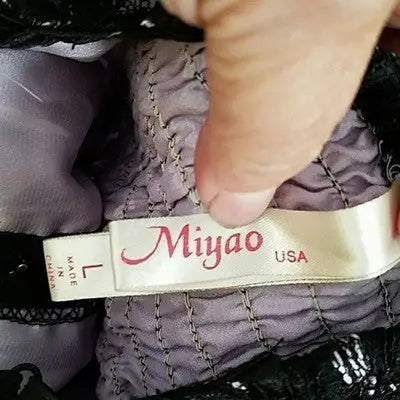 Purple Miyao Black lace bustier with brand tag and Made in China size L