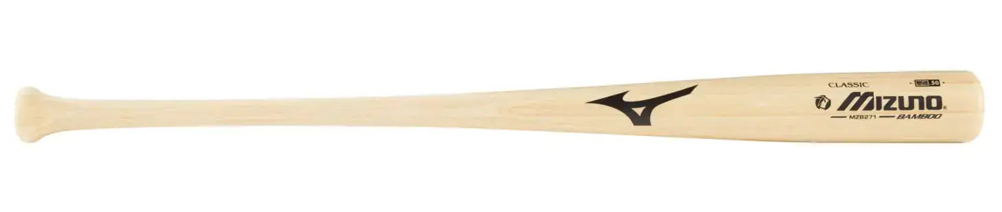 Wooden Mizuno baseball bat displayed in Mizuno 340464 Bamboo Classic MZB 271 product