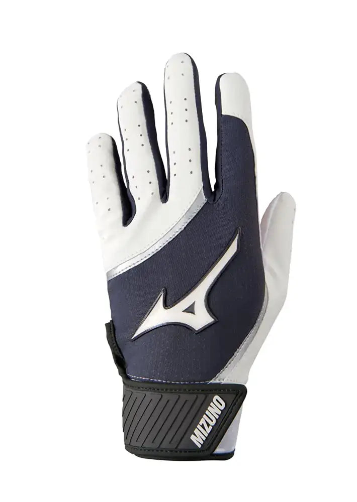 Navy and white Mizuno MVP adult batting glove in XX-Large for baseball players