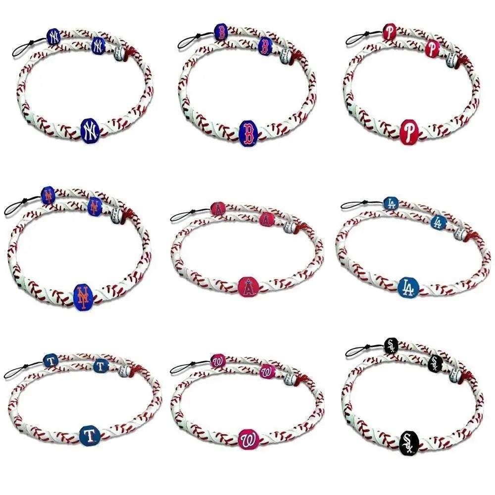 MLB Classic Frozen Rope Bracelet Collection with Team Logo Beads Officially Licensed