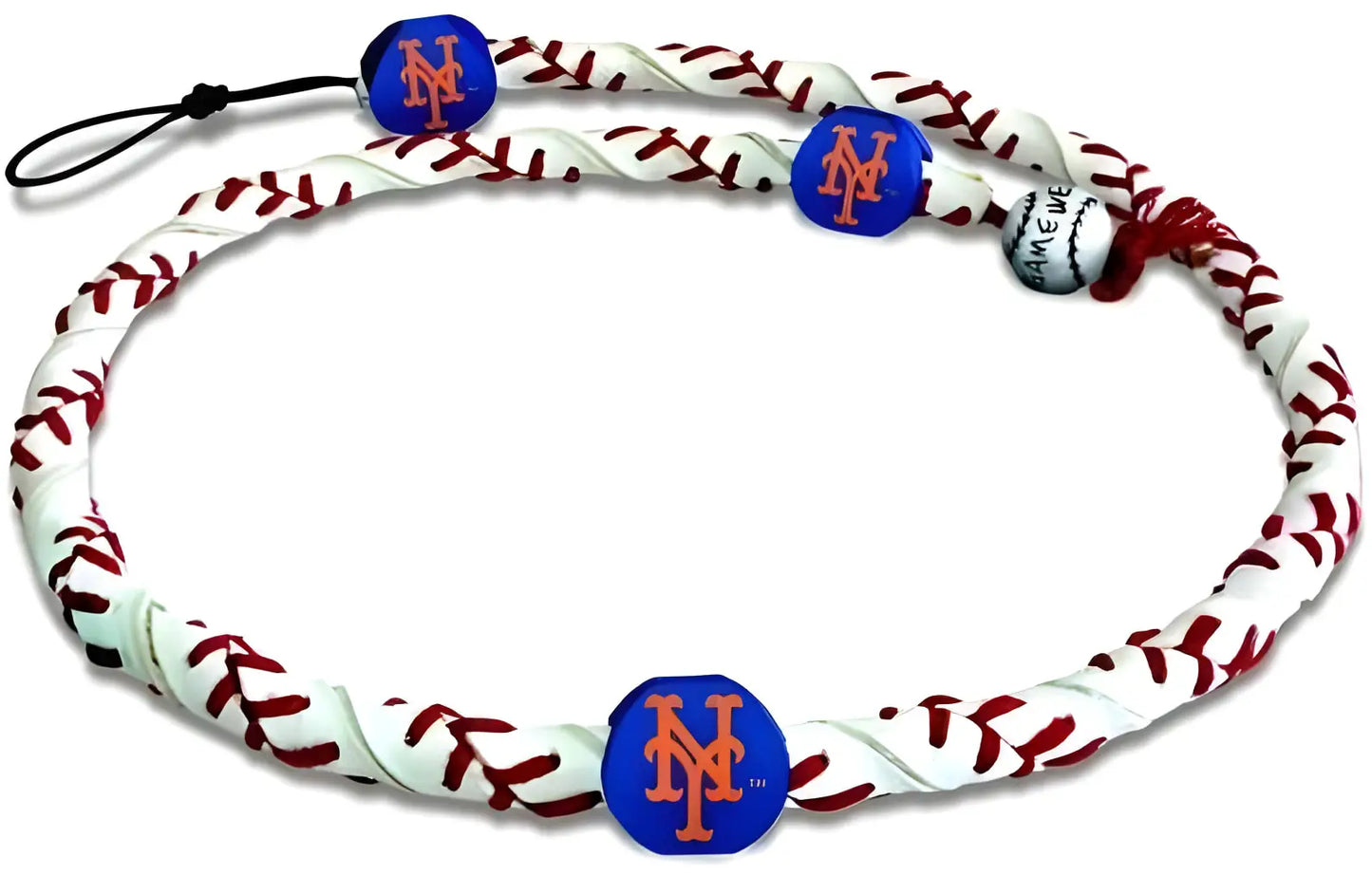 Baseball-themed Classic Frozen Rope Necklace with New York Mets logo beads officially licensed