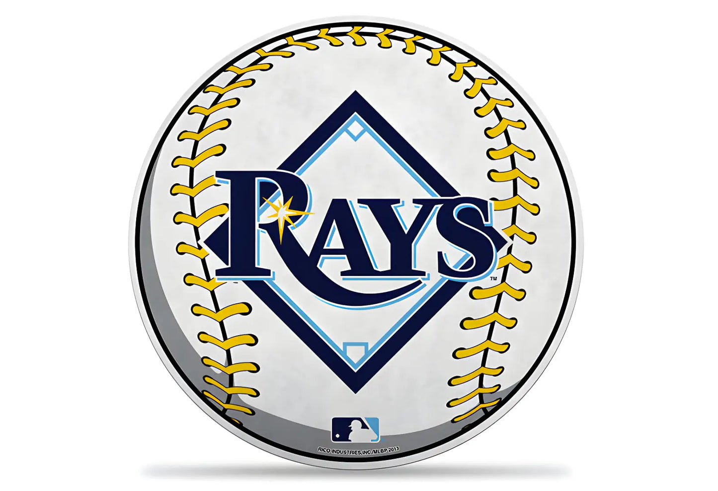 Baseball-shaped Tampa Bay Rays logo on MLB felt pennant made in USA for fans