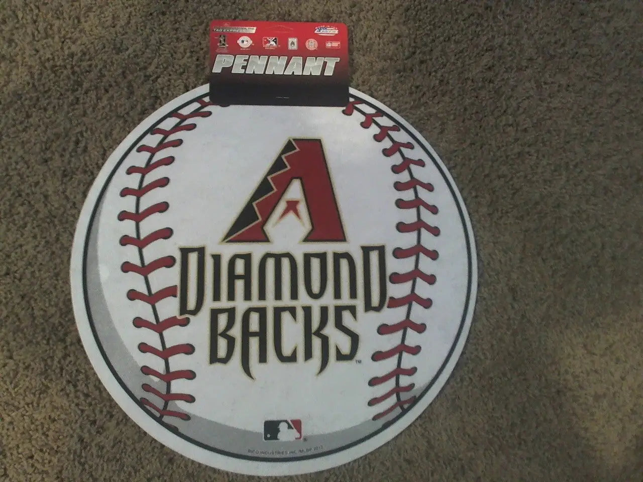 Baseball-shaped felt pennant with Arizona Diamondbacks logo for MLB fans