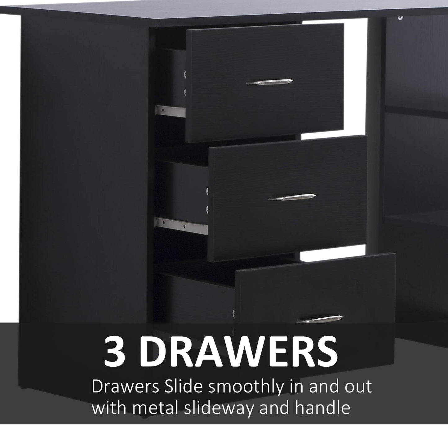 Modern 47 Inch Computer Desk With Storage Shelves-4