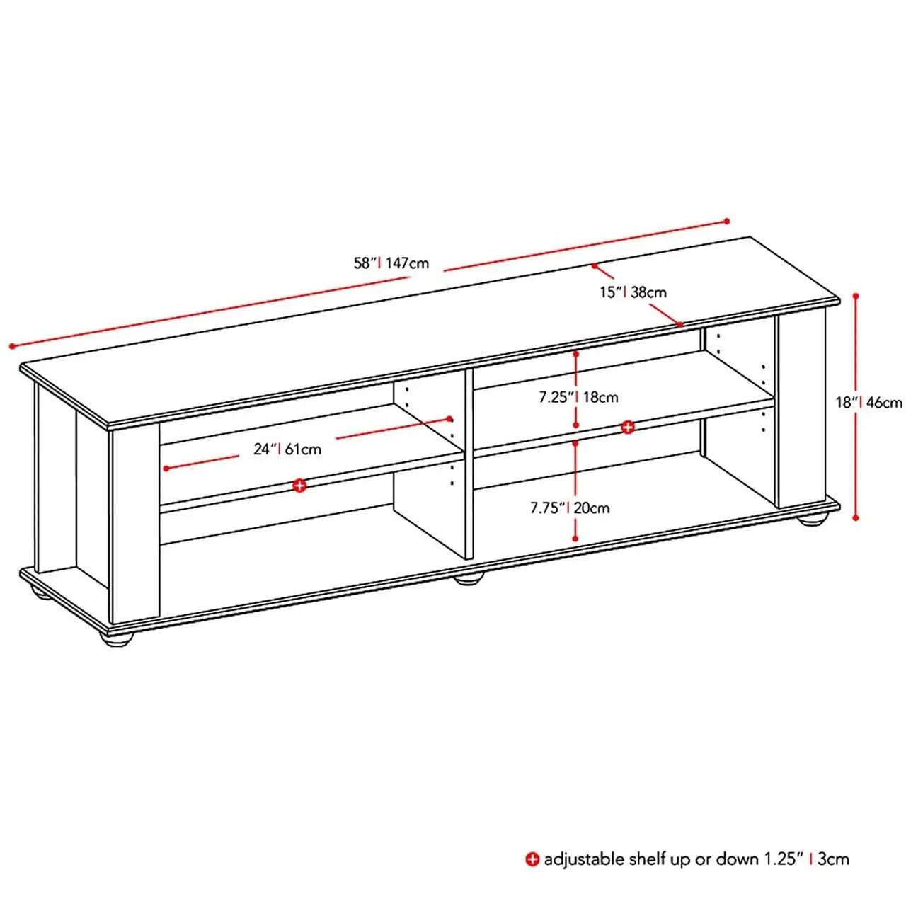 Modern Black TV Stand - Fits up to 68-inch TV - TV Stands and Entertainment Centers