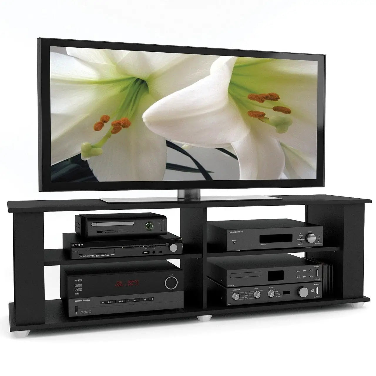 Modern Black TV Stand - Fits up to 68-inch TV - TV Stands and Entertainment Centers