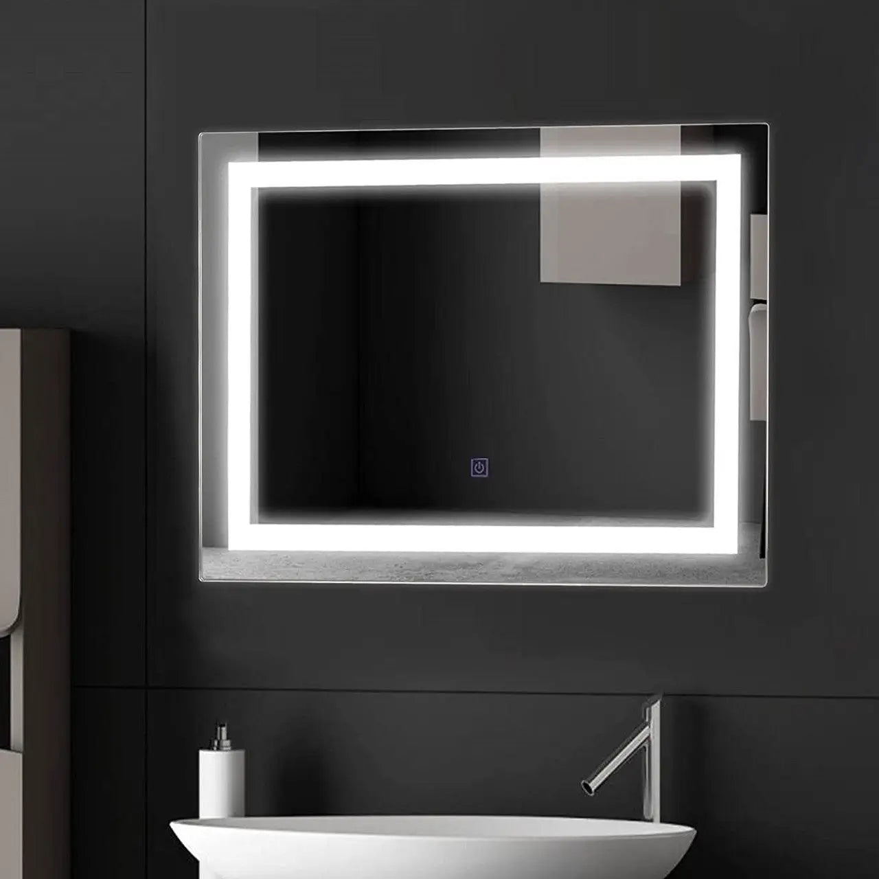 Modern LED Lighted Mirror Dimmable Wall-Mounted Bathroom Vanity 27 x 20 inch - Mirrors