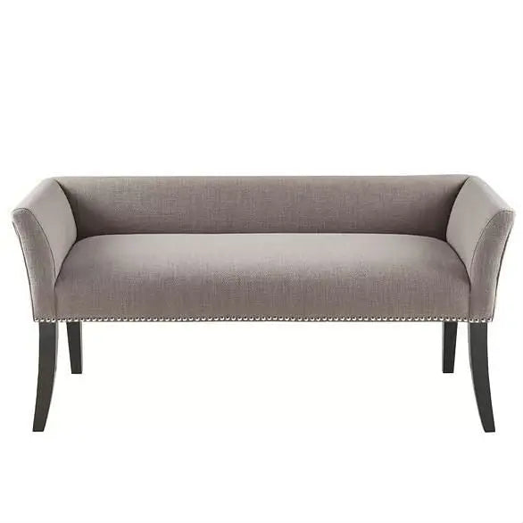 Modern Mid-Century Grey Upholstered Accent Bench - Benches