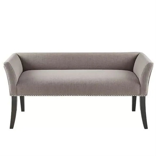 Modern Mid-Century Grey Upholstered Accent Bench - Benches