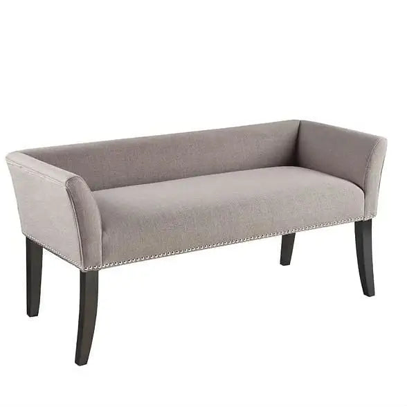 Modern Mid-Century Grey Upholstered Accent Bench - Benches