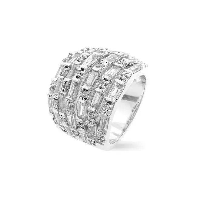 Multi Row Cubic Zirconia Fashion Ring - Rings
