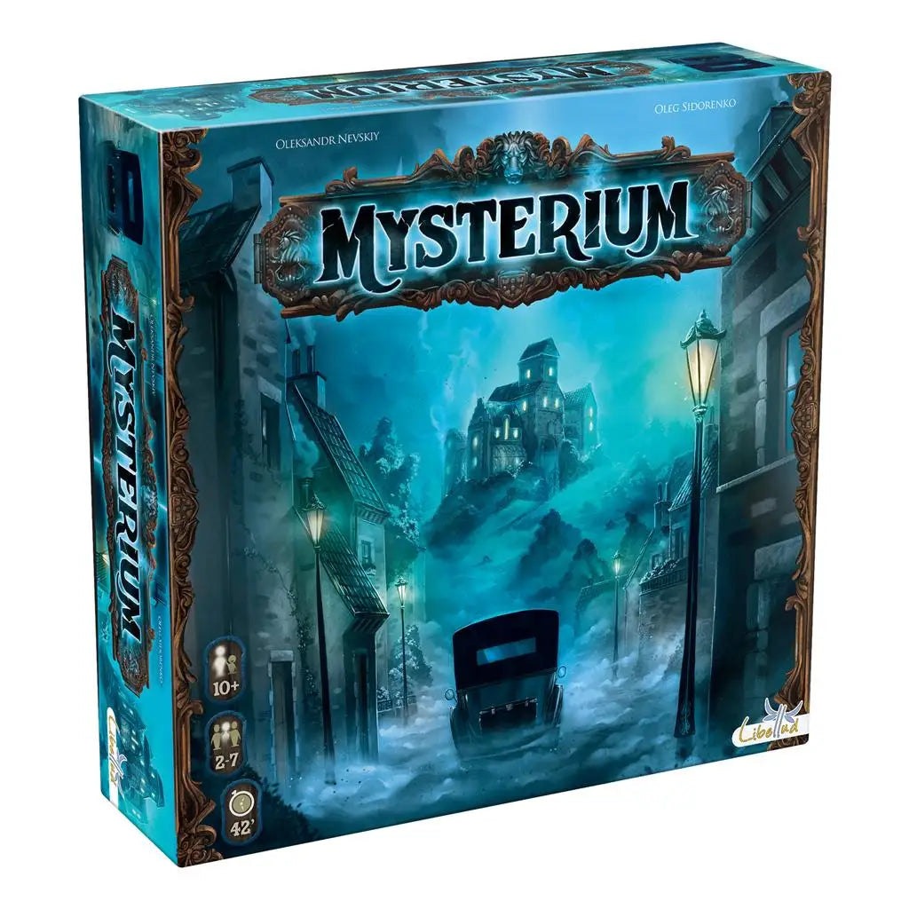 Mysterium board game box for the Mysterium tabletop mystery game