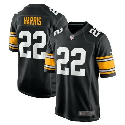 Black Najee Harris Pittsburgh Steelers Nike Game Player Jersey with HARRIS and 22 on back