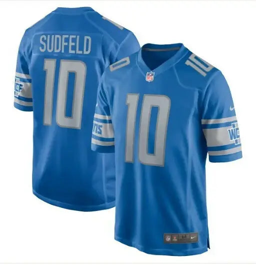 Blue Detroit Lions Nate Sudfeld Nike Home Game Player Jersey with Sudfeld 10 on front