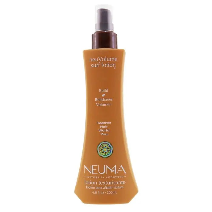 Orange Neuvolume Surf Lotion bottle with pump dispenser for texturizing hair 200ml
