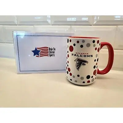 Atlanta Falcons Unique Polka Dot Ceramic Coffee Mug 15oz for NFL fans and collectors