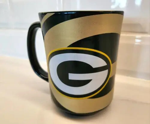 Green Bay Packers mug featuring the Green Bay Packers logo on a ceramic coffee mug