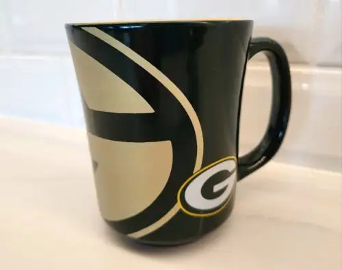 Green Bay Packers ceramic coffee mug with Green Bay logo licensed product