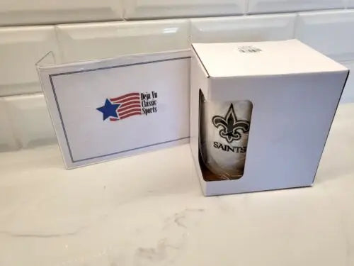 New Orleans Saints Bone China Coffee Mug in box by Duck House for NFL fans