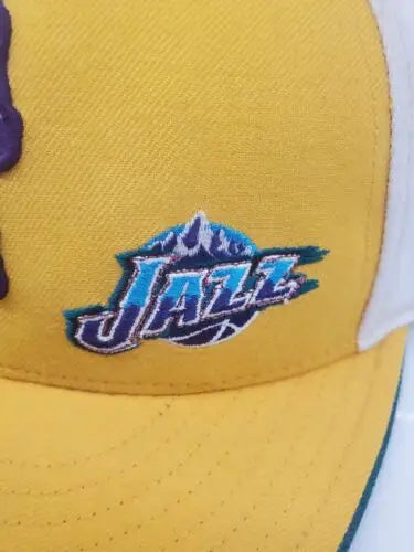 Yellow Utah Jazz baseball cap from Orleans Jazz 1970s Authentic Vintage Hat collection