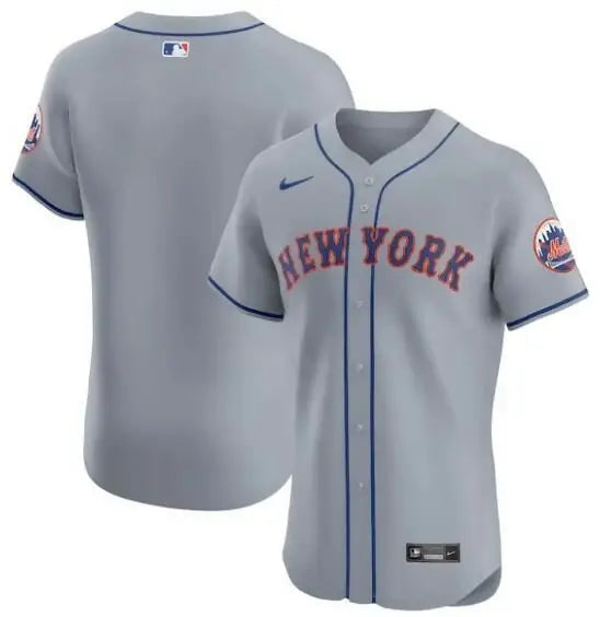 Gray New York Mets Nike Road Vapor Premier Elite Patch Baseball Jersey