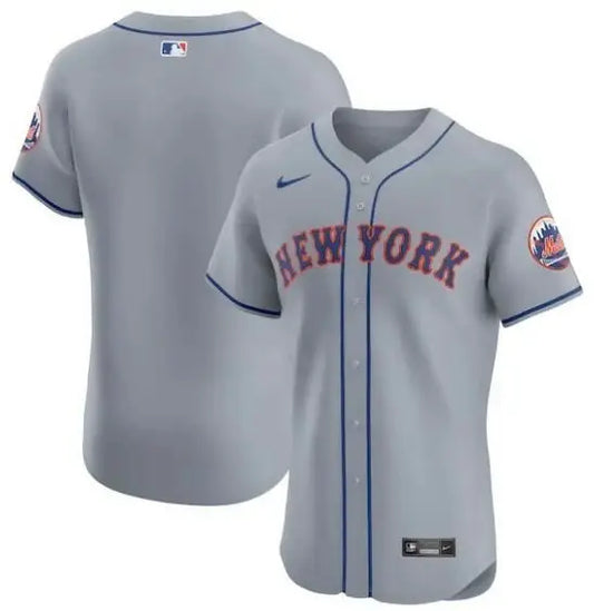Gray New York Mets Nike Road Vapor Premier Elite Patch Baseball Jersey