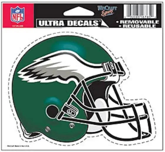 NFL Philadelphia Eagles helmet decal featuring eagle logo for football cards collectors