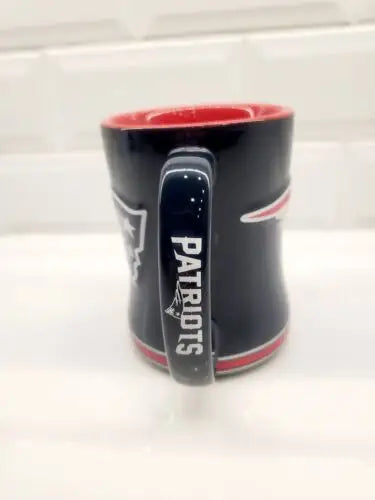 New England Patriots blue logo sculpted mug officially licensed NFL fan collectible