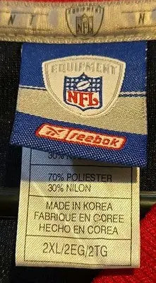 NFL Suber Bowl jersey XXL Houston clothing tag showing size and date